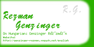rezman genzinger business card